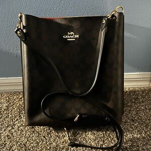 Coach Dark Brown Leather Bucket Bag